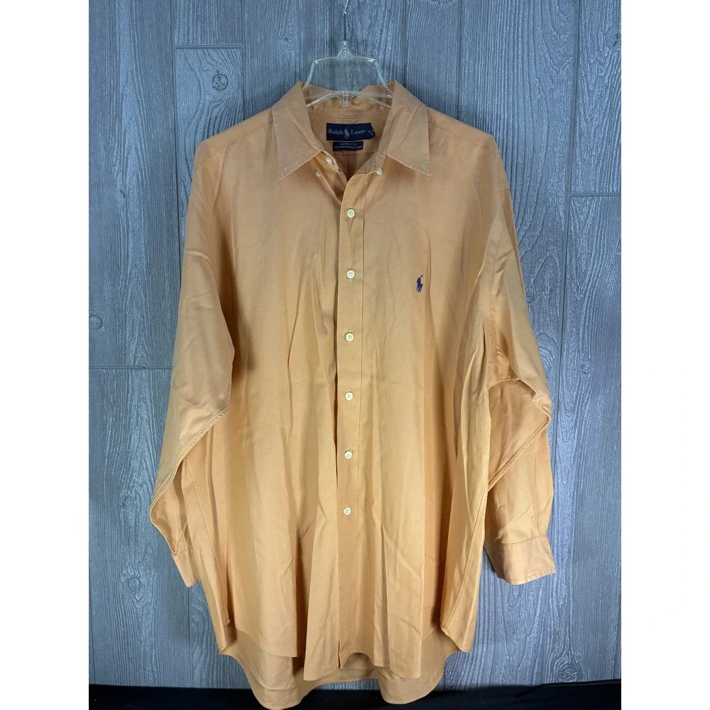 Polo Ralph Lauren Mens XL Orange Oxford Shirt Yarmouth Classic Fit Button Down